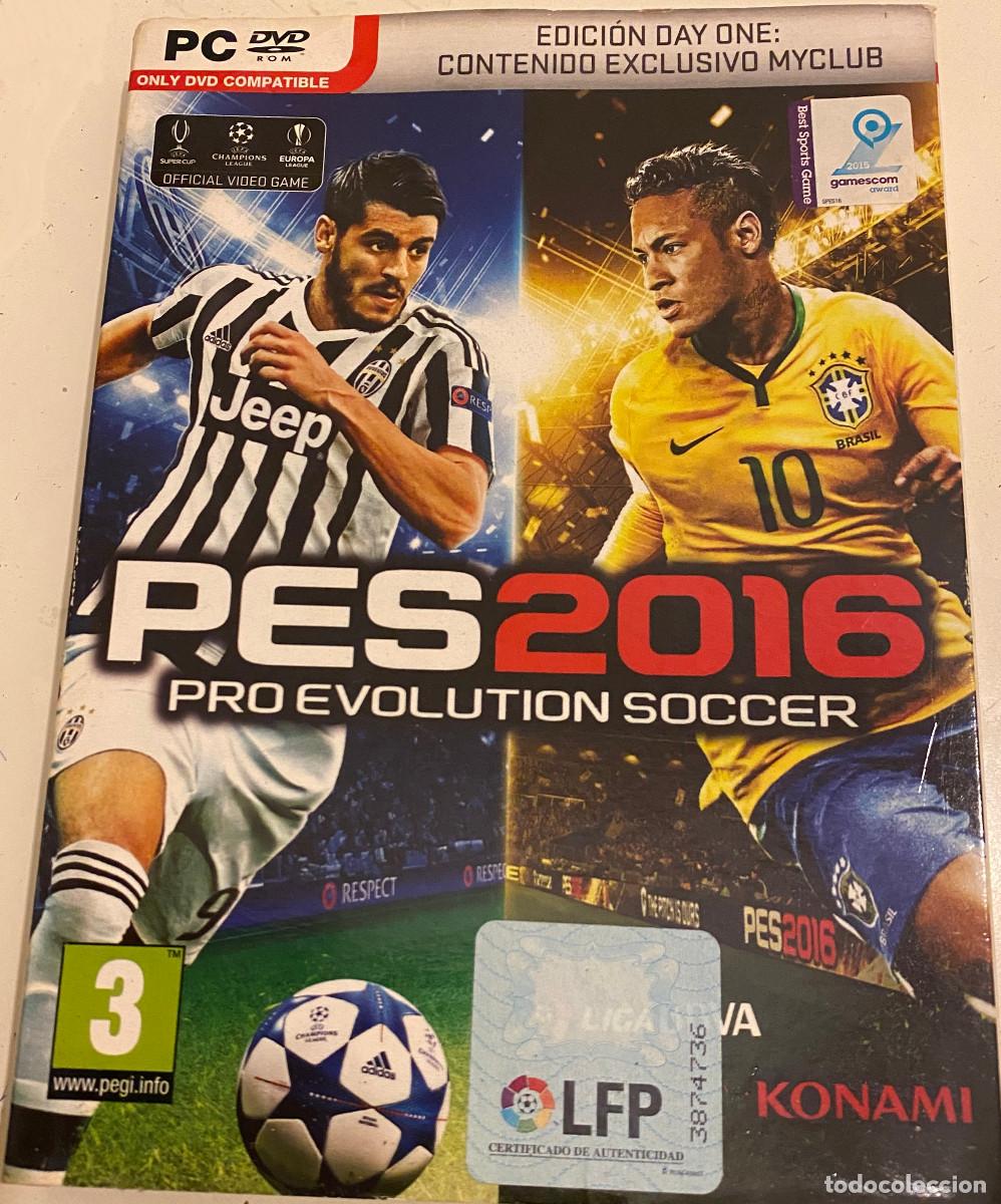 Videojuegos y Consolas: 'Pro Evolution Soccer PES 2016 Day One Edition' para PC. DVD ROM. Konami. Espa&ntilde;ol. Con sobrecubierta