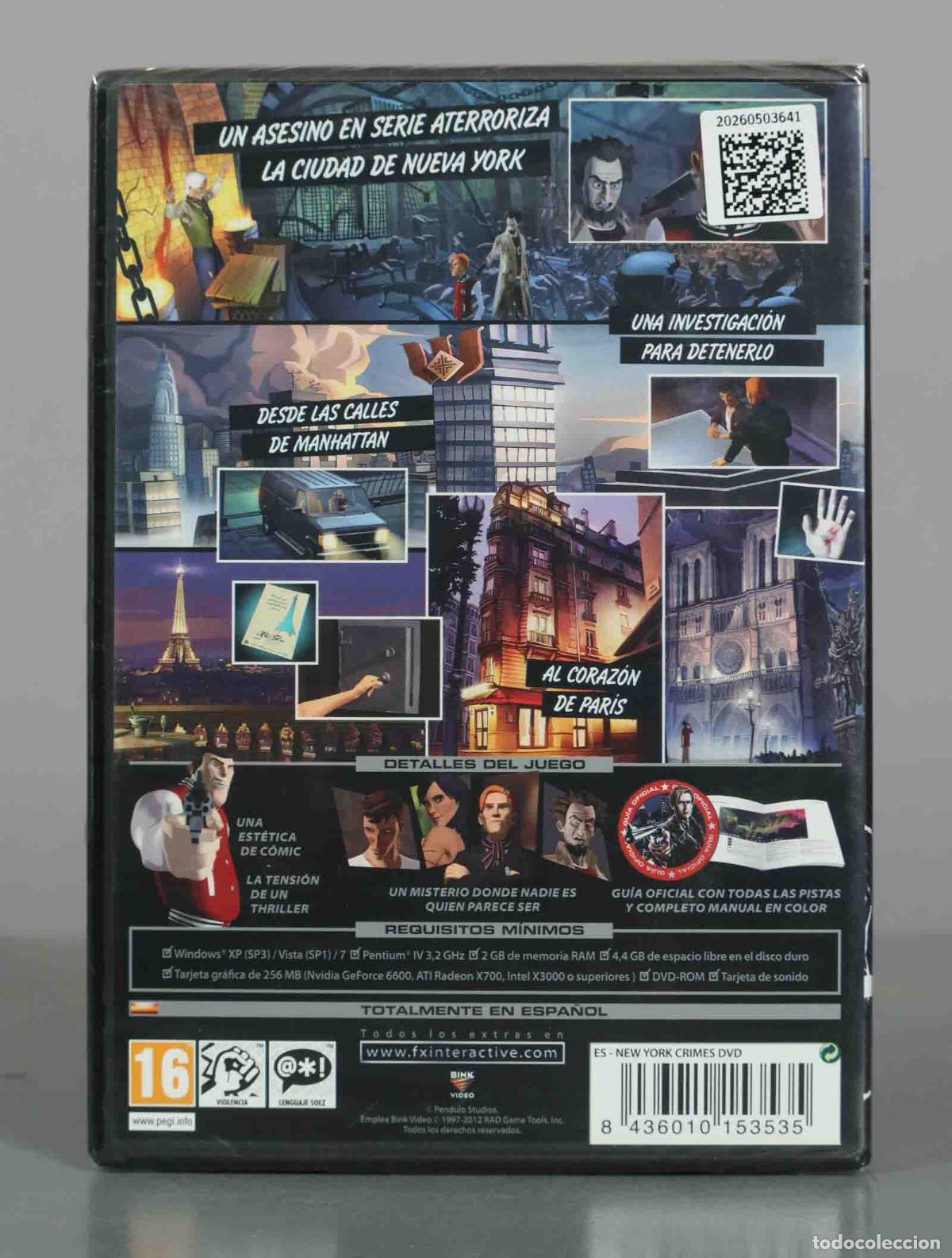 Videojuegos y consolas: PC DVD-ROM. New York Crimes - Pendulo Studios PRECINTADO - Foto 2