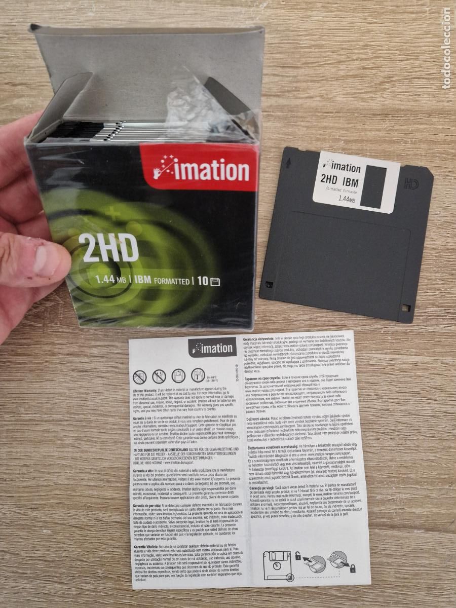 Videojuegos y Consolas: caja sin abrir antiguo 10 disquete Imation 2hd 3.5 pulgada IBM floppy pc diskette