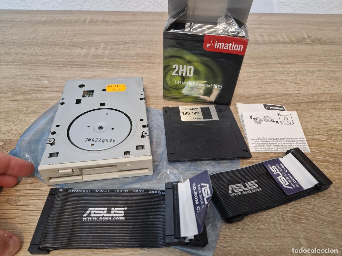 Videojuegos y Consolas: lote pc antiguo floppy disk drive disquetera Sony 10 disquete Imation Ibm cable hdd asus cd rom