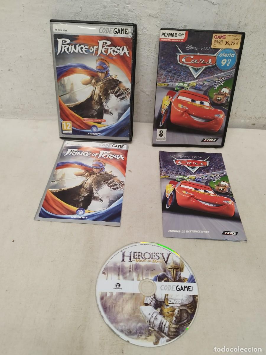 Videojuegos y Consolas: Lote de cajas y juego de play 2. Caja de Cars y Prince Of Persia. Juego PC suelto Heroes V