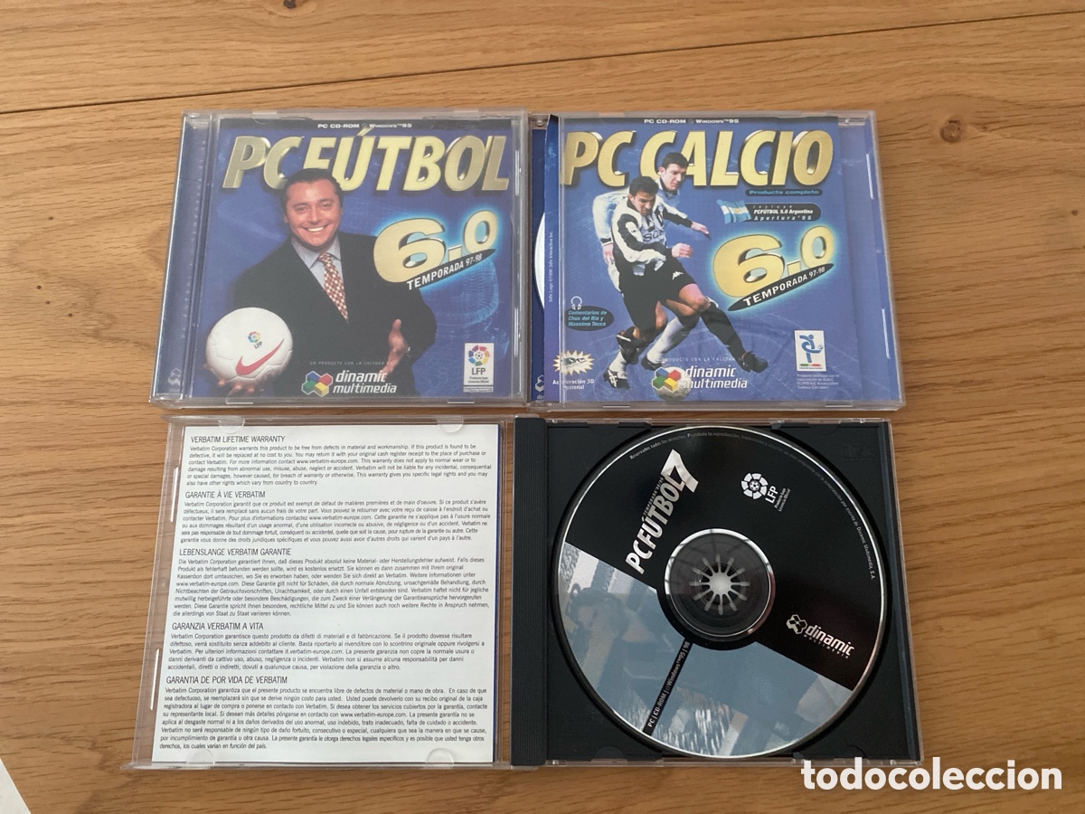 Videojuegos y Consolas: Lote PC f&uacute;tbol 6.0 - PC F&uacute;tbol 7 - PC F&uacute;tbol Calcio - Temporadas 97/98 y 98/99 Dinamic