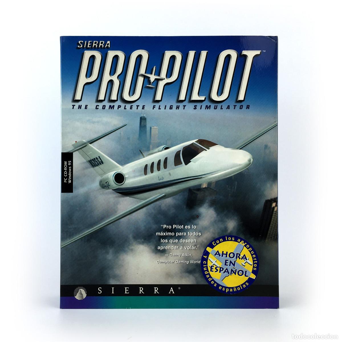 Videojuegos y Consolas: PRO-PILOT EN ESPA&Ntilde;OL PC 5 CD APRENDE A VOLAR COMO UN PROFESIONAL SIMULADOR DE VUELO SIERRA PC CD ROM