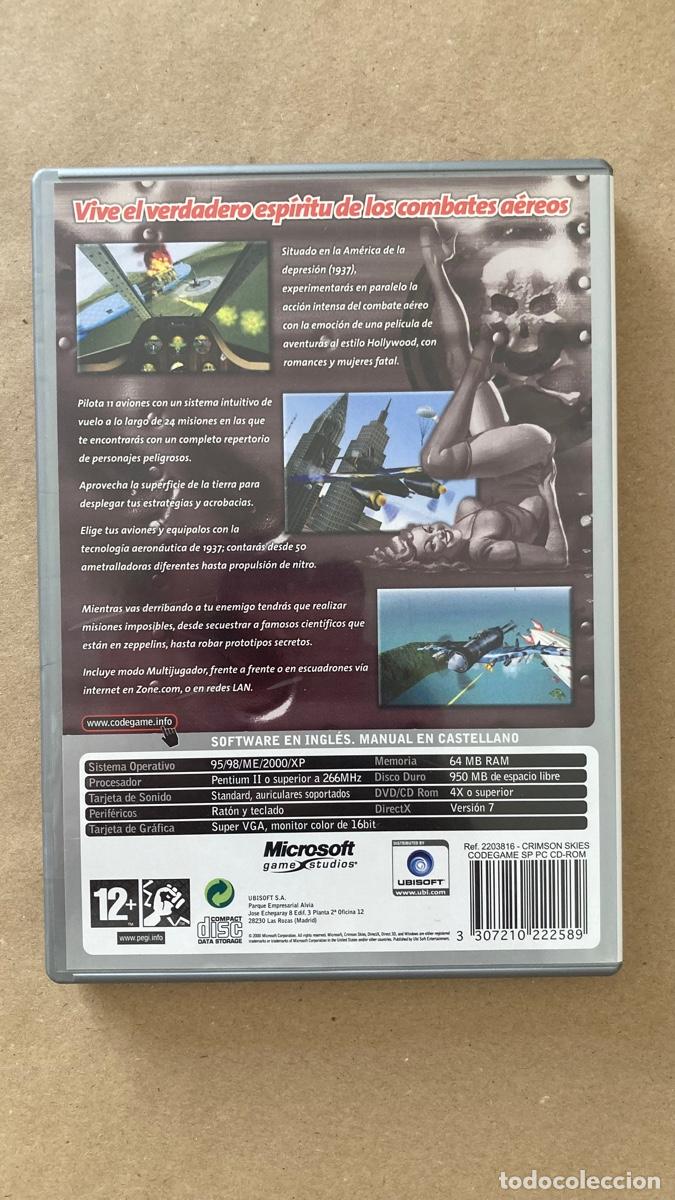 Videojuegos y consolas: VIDEOJUEGO CRIMSON SKIES - MICROSOFT CODE GAME PC CD ROM UBISOFT - Foto 2