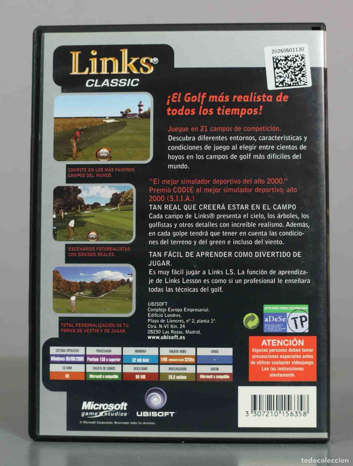 Videojuegos y consolas: PC CD-ROM. Links Classic - Code Game - Microsoft, Ubisoft - Foto 2