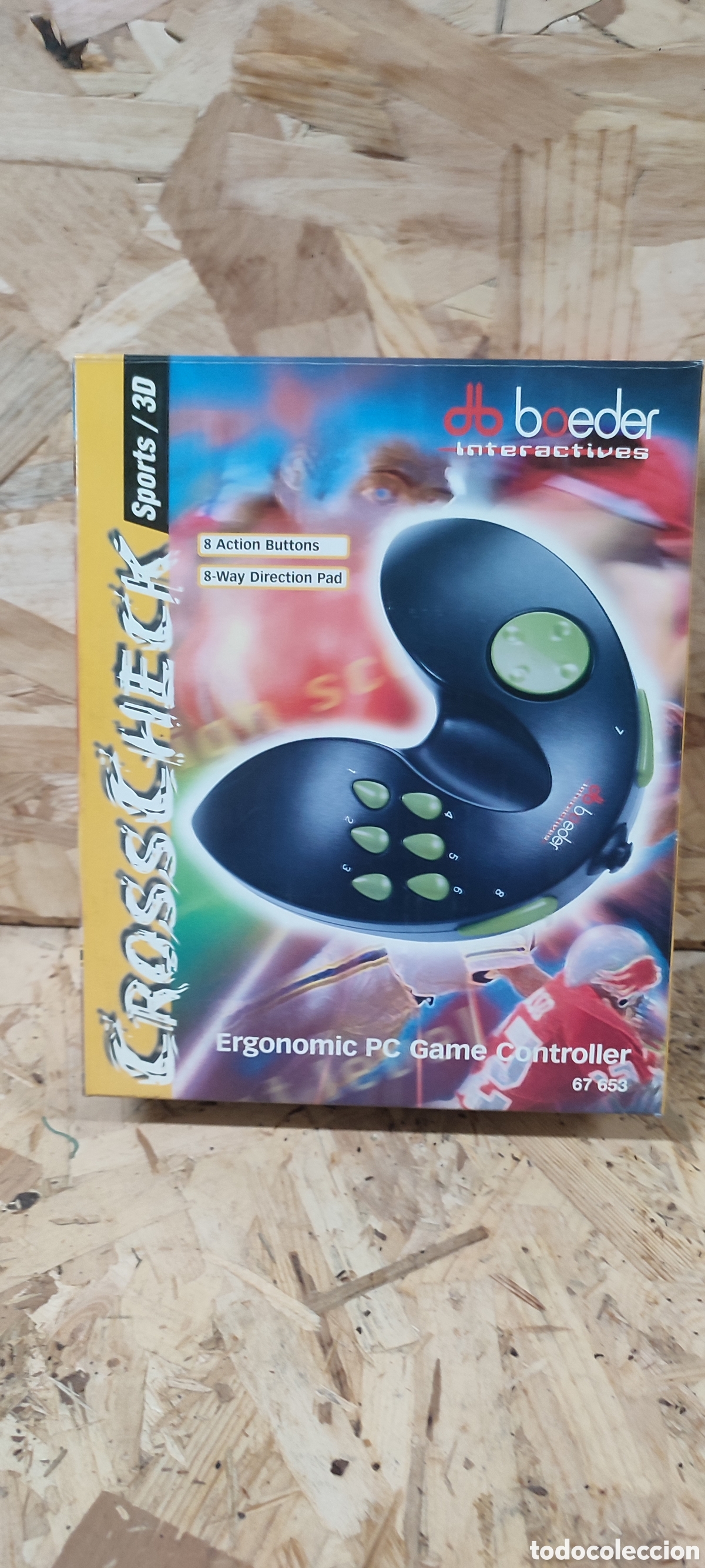 Videojuegos y Consolas: Mando ergon&oacute;mico Cross Check para PC, Boeder, nuevo en su caja, de tienda cerrada hace a&ntilde;os.