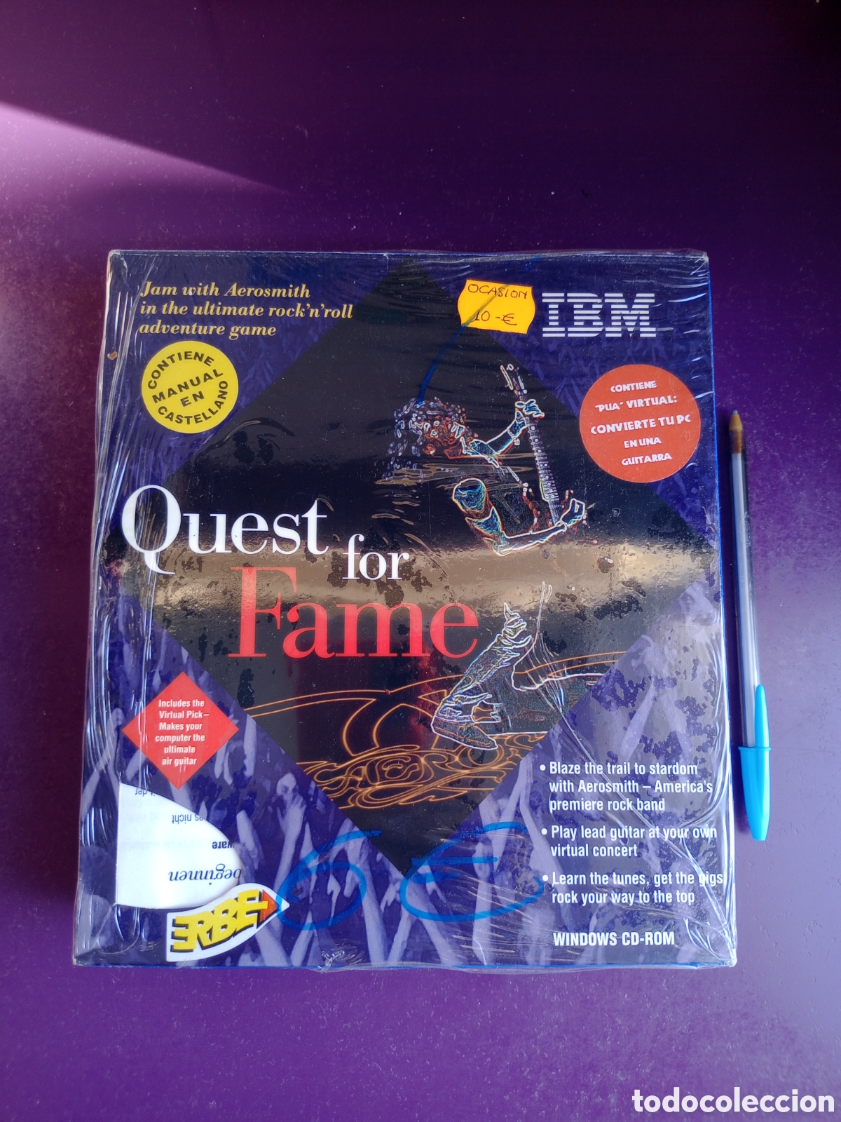 Videojuegos y consolas: QUEST FOR FAME - AEROSMITH ADVENTURE GAME - CD PC ROM ERBE IBM - WINDOWS PRECINTADO