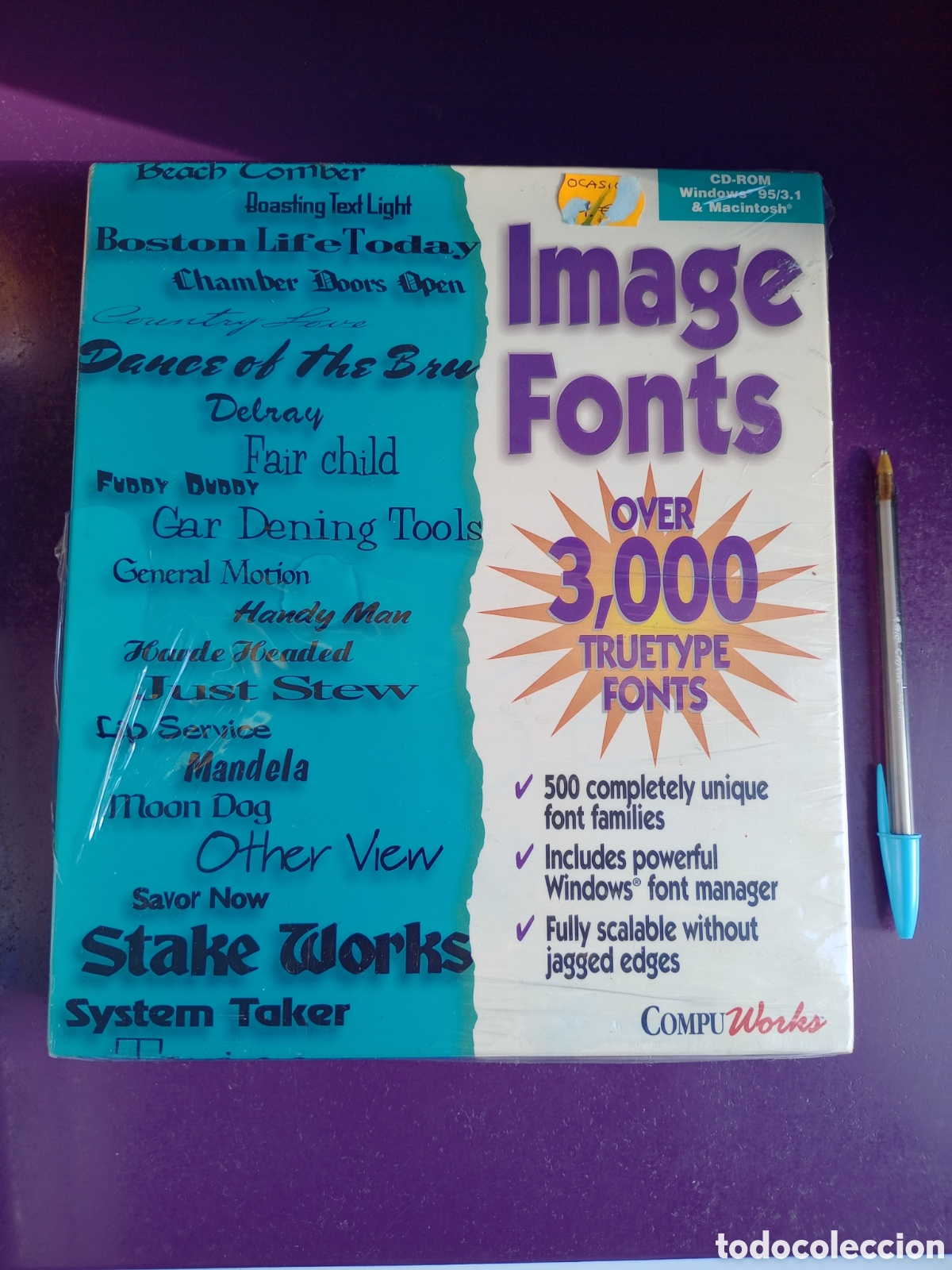 Videojuegos y consolas: IMAGE FONTS - FUENTES DE IMAGEN + 3000 TIPOS GRAFIA - COMPUWORKS - CD ROM WINDOWS 95 PRECINTADA