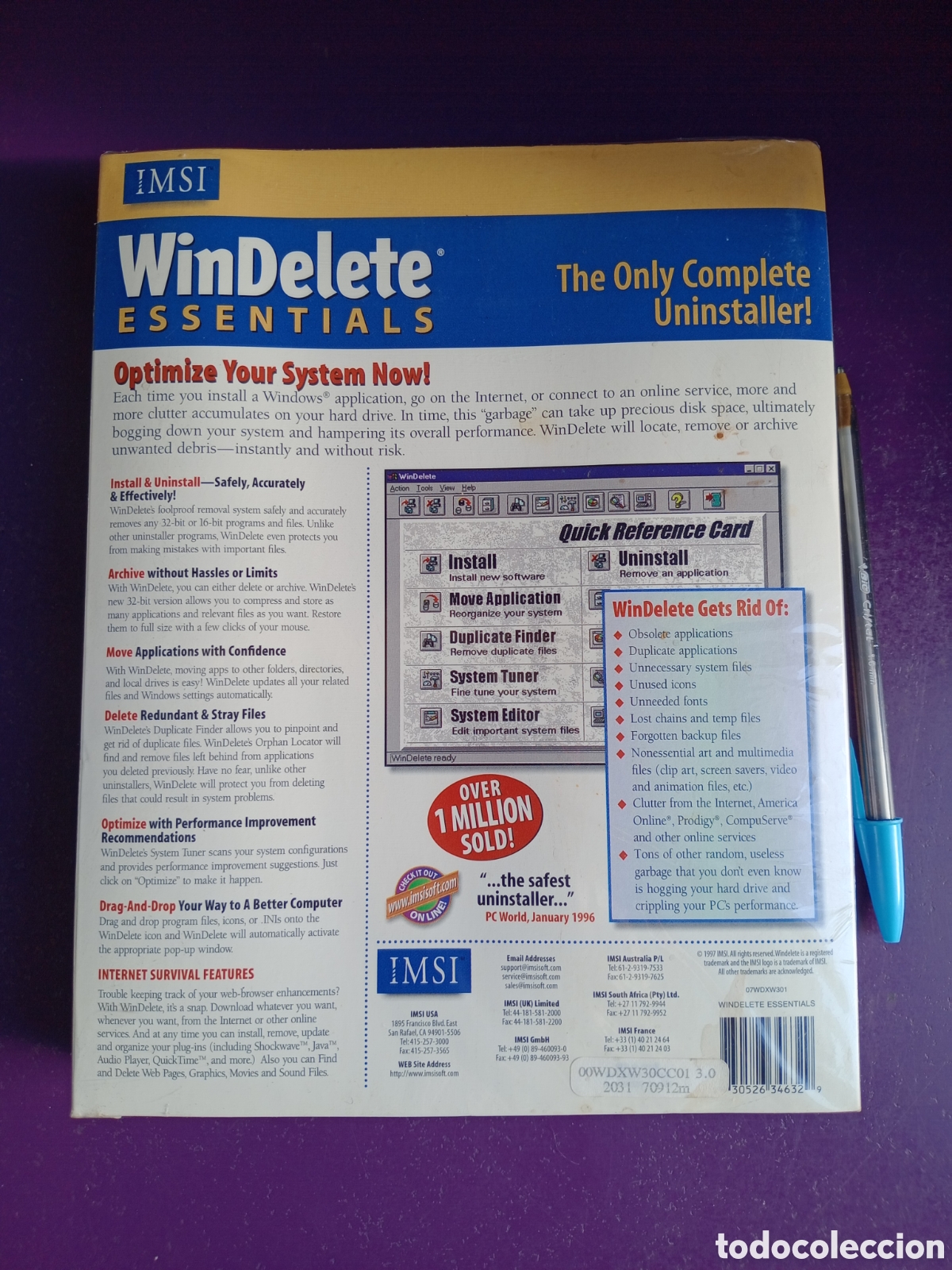 Videojuegos y consolas: WINDELETE ESSENTIALS - IMSI - WINDOWS 3.1 Y 95 - PRECINTADA- DESINSTALADOR PROGRAMAS - Foto 2