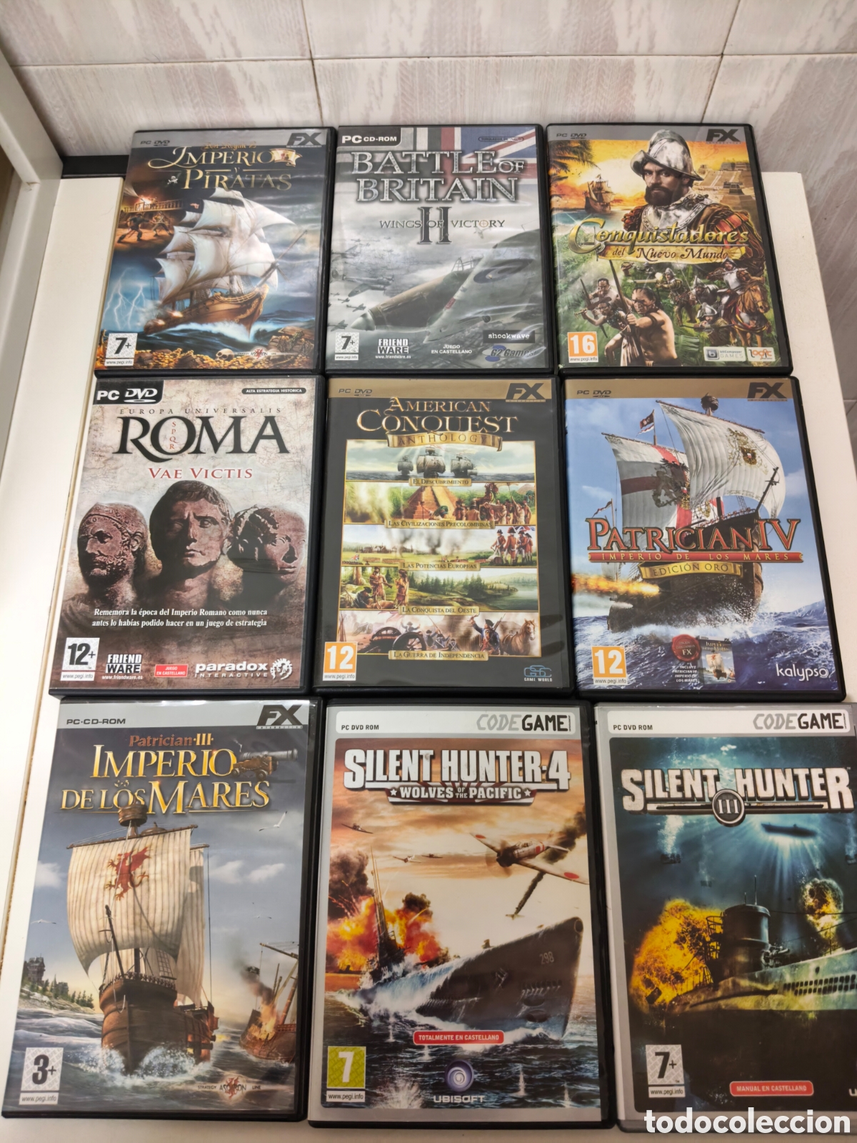Videojuegos y consolas: Lote de 9 juegos pc estrategia guerra