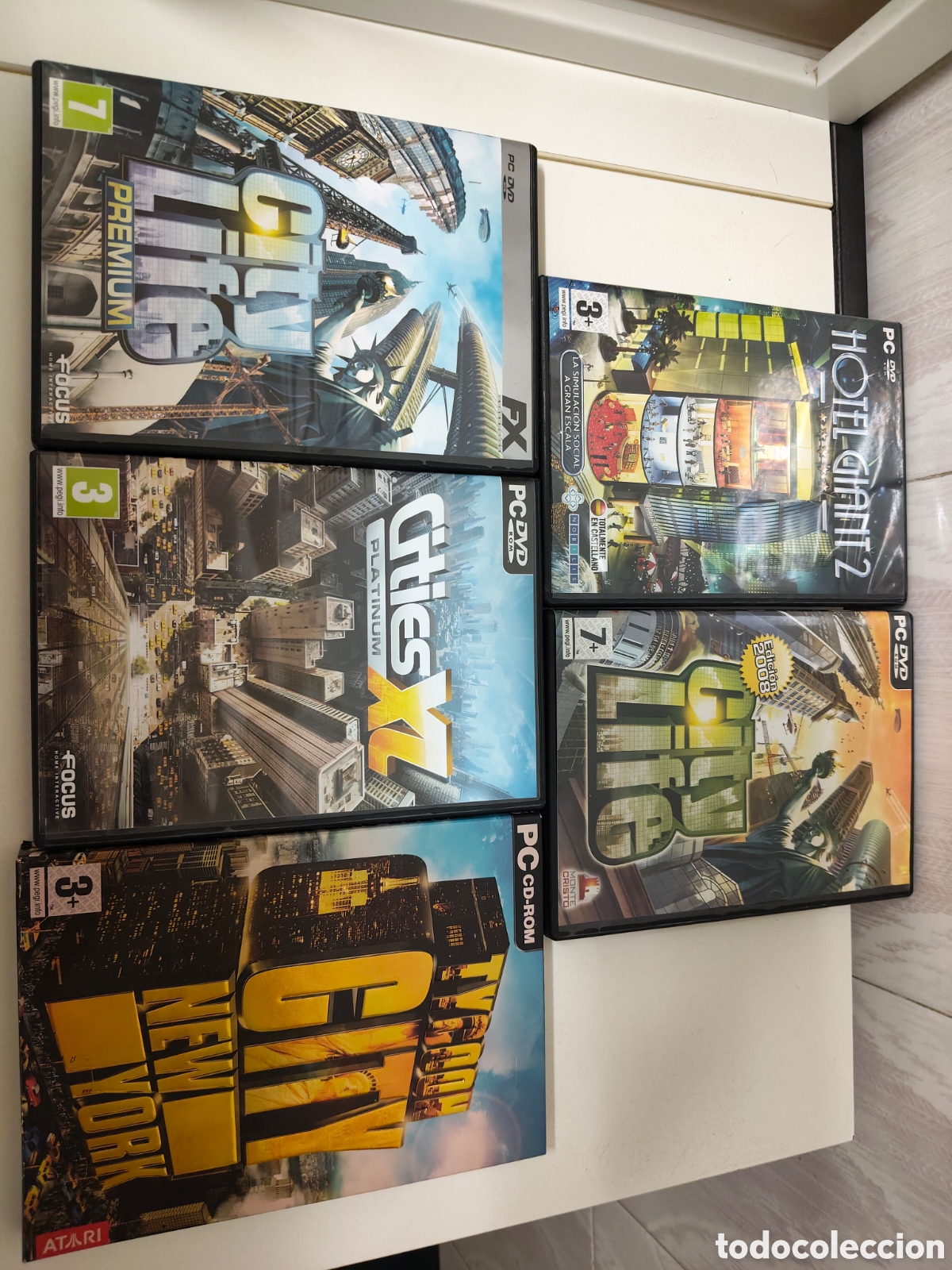Videojuegos y consolas: Lote de 5 juegos pc gesti&oacute;n de ciudades