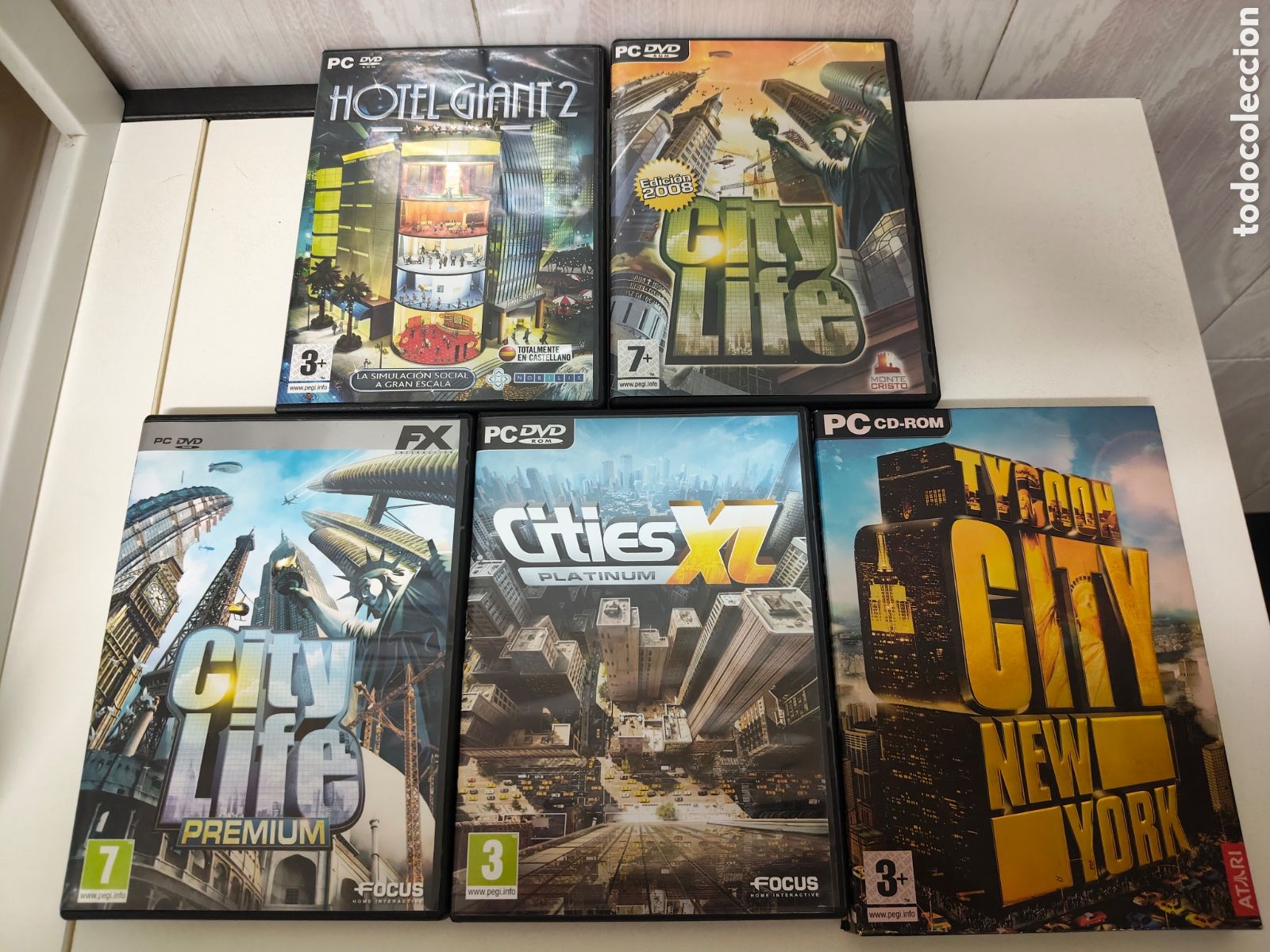 Videojuegos y consolas: Lote de 5 juegos pc gesti&oacute;n de ciudades