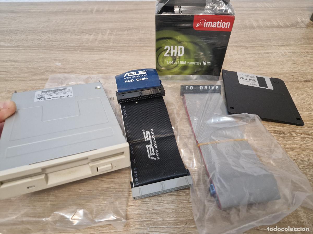 Videojuegos y consolas: lote pc antiguo floppy disk drive disquetera Sony 10 disquete Imation Ibm cable hdd asus