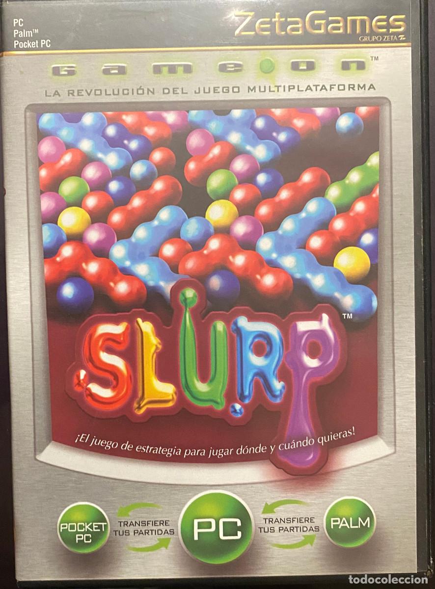 Videojuegos y consolas: 'Slurp'. Videojuego para PC, Palm y Pocket PC. Zeta Multimedia. 2002. CD-ROM original. Buen estado.