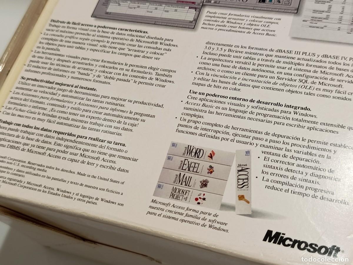Videojuegos y consolas: MICROSOFT ACCESS SISTEMA DE ADMINISTRACION DE BASES DE DATOS - WINDOWS VERSION 3 1/5 (1992) - Foto 29