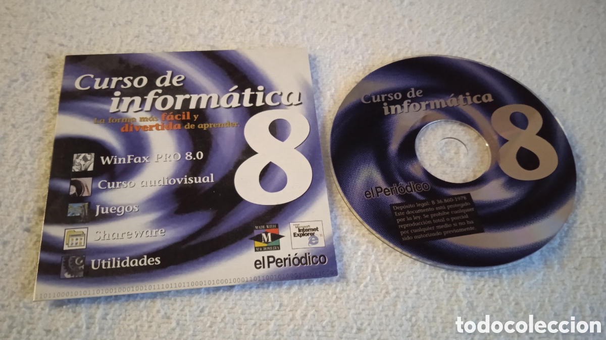 Videojuegos y consolas: Curso de Inform&aacute;tica N&ordm; 8 PC CD-ROM WinFax Pro 8.0 Multimedia El Peri&oacute;dico Retro Descripci&oacute;n: Vendo
