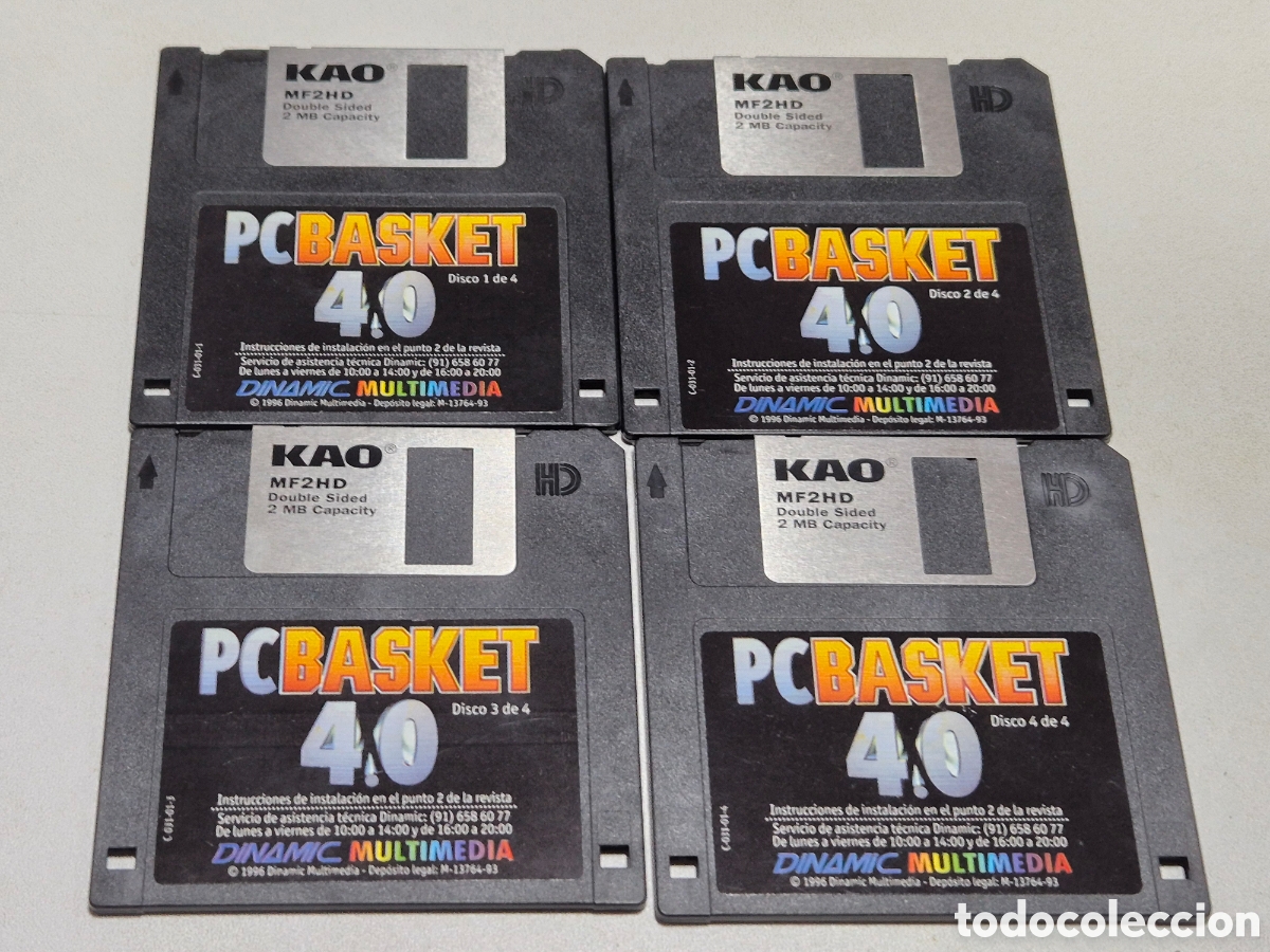 Videojuegos y consolas: Pc Basket 4,0 . Cuatro Disquetes . Dinamic Multimedia - Foto 1