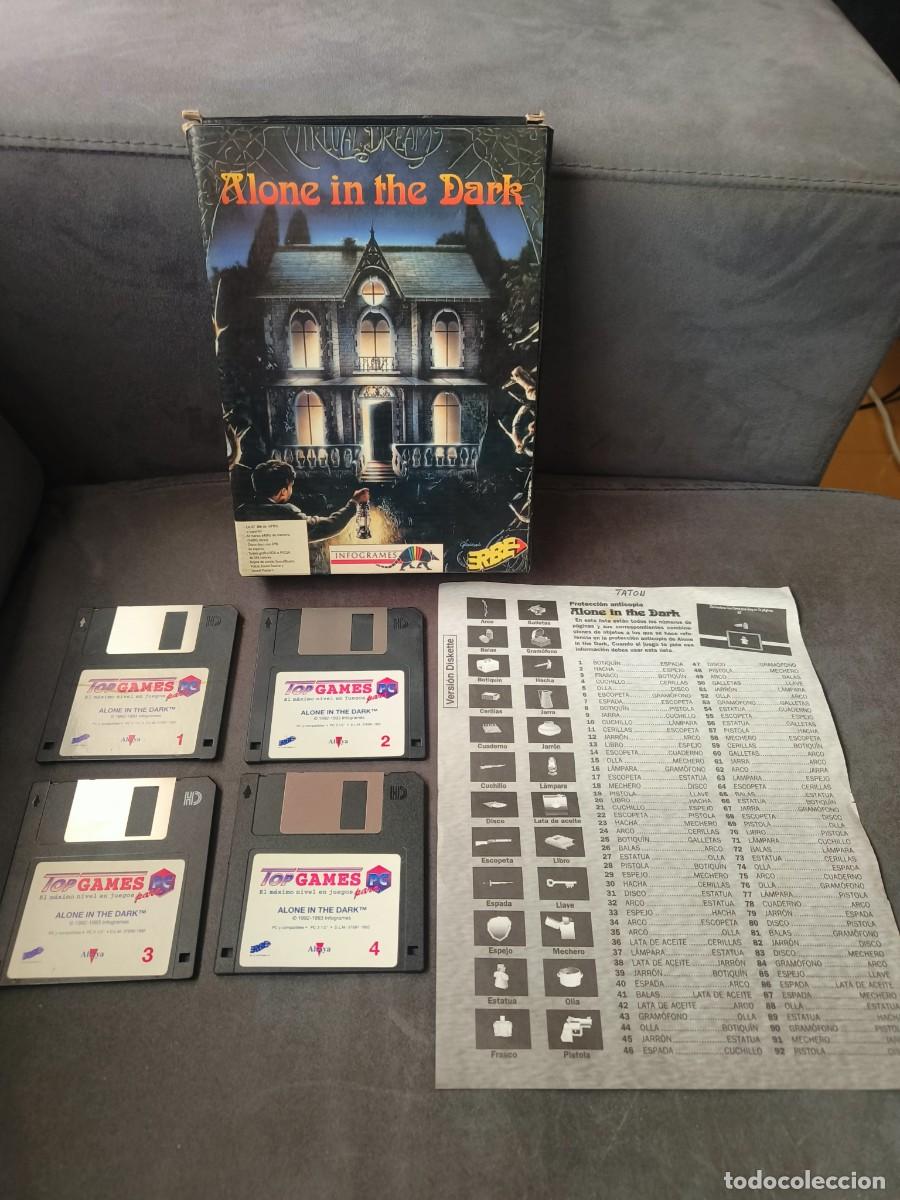 Videojuegos y consolas: Ocasion coleccionista juego disquettes Alone in the Dark 1992 Pc compatibles Erbe caja grande cart&oacute;n