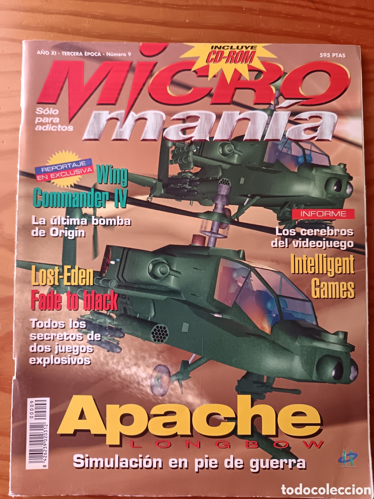 Videojuegos y consolas: MICROMANIA 9 de 1997 Apache Longbow, Wing Commander IV, Lost Eden, Fade to Black, Fx Fighters, Bug..