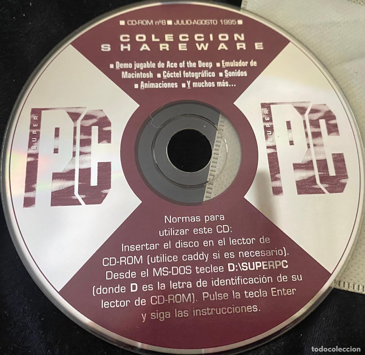 Videojuegos y consolas: CD-ROM de revista Super PC n&ordm; 8. Julio 1995. Demo jugable Ace of the Deep, emulador Macintosh, etc.