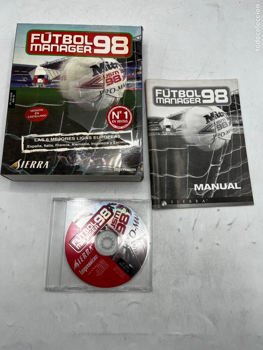 Videojuegos y consolas: F&Uacute;TBOL MANAGER 98 &ndash; PC &ndash; SIERRA &ndash; EDICI&Oacute;N ESPA&Ntilde;OLA.