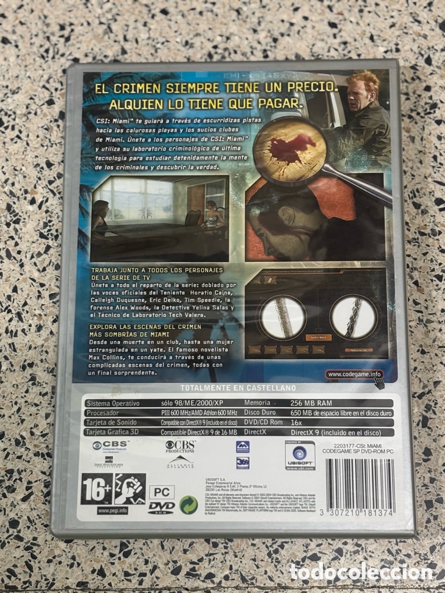 Videojuegos y consolas: Juego PC CSI Miami DVD-ROM Codegame Ubisoft - Completo Castellano Doblado - Foto 2