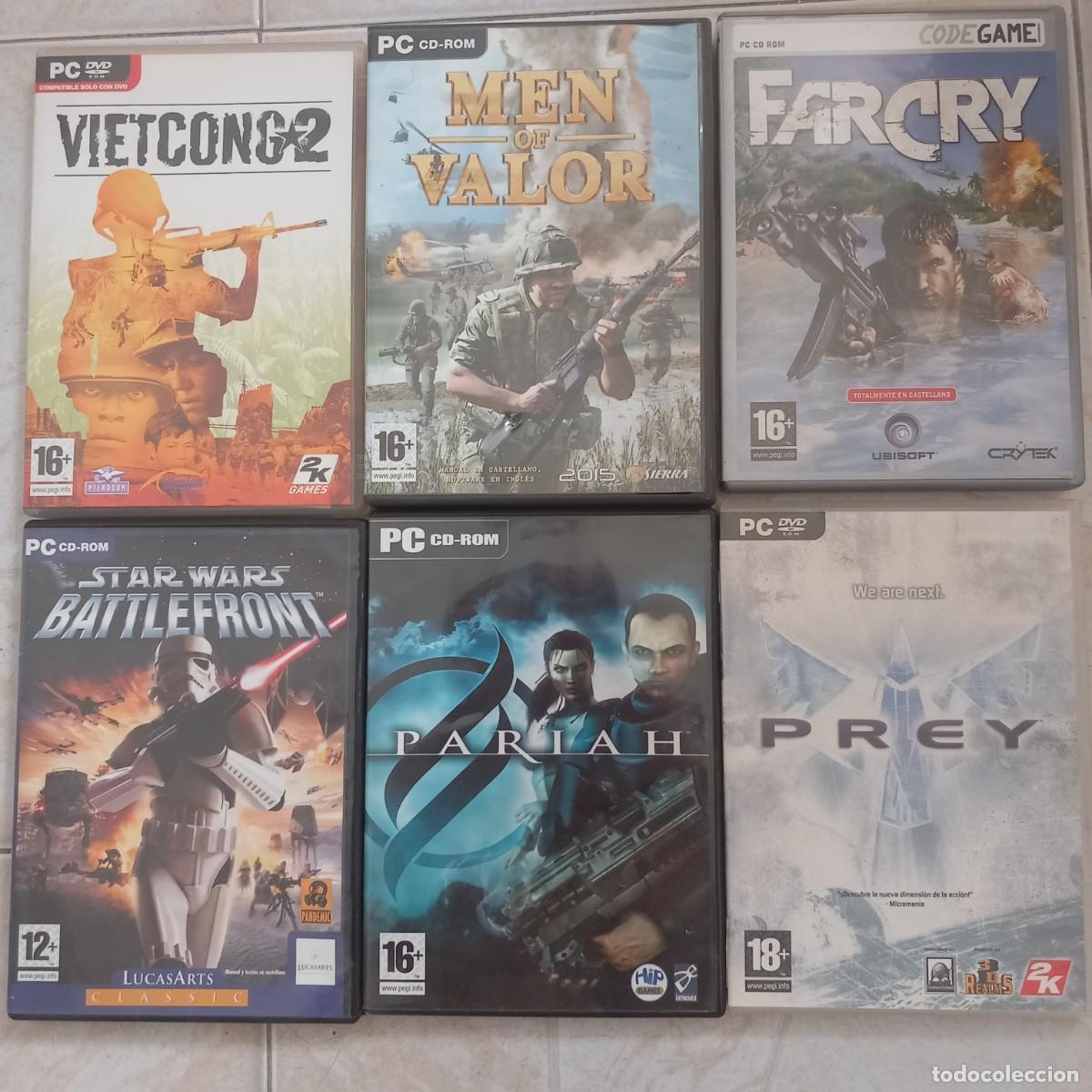 Videojuegos y consolas: Lote 6 juegos acci&oacute;n de pc.