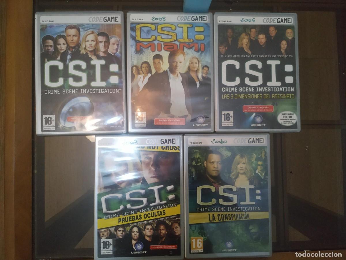 Videojuegos y consolas: LOTE 5 JUEGOS CSI PC &ndash; CODEGAME UBISOFT &ndash; COMPLETOS &ndash; ESPA&Ntilde;OL