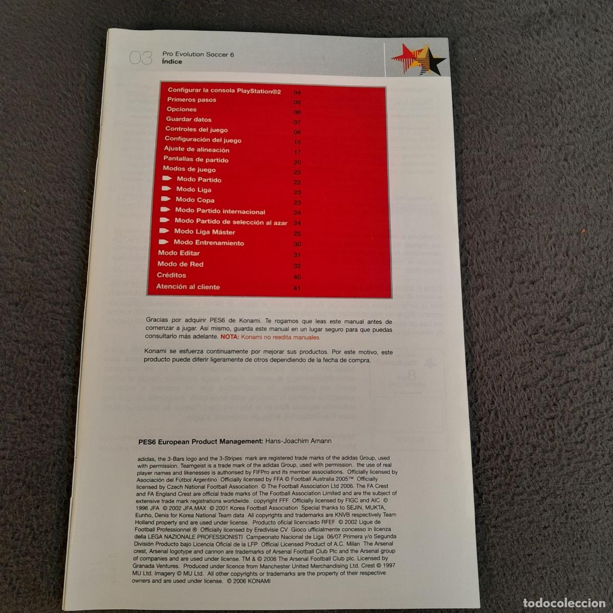 Videojuegos y consolas: VJ-37. PRO EVOLUTION SOCCER 6 PLAYSTATION 2. 2006 - Foto 10