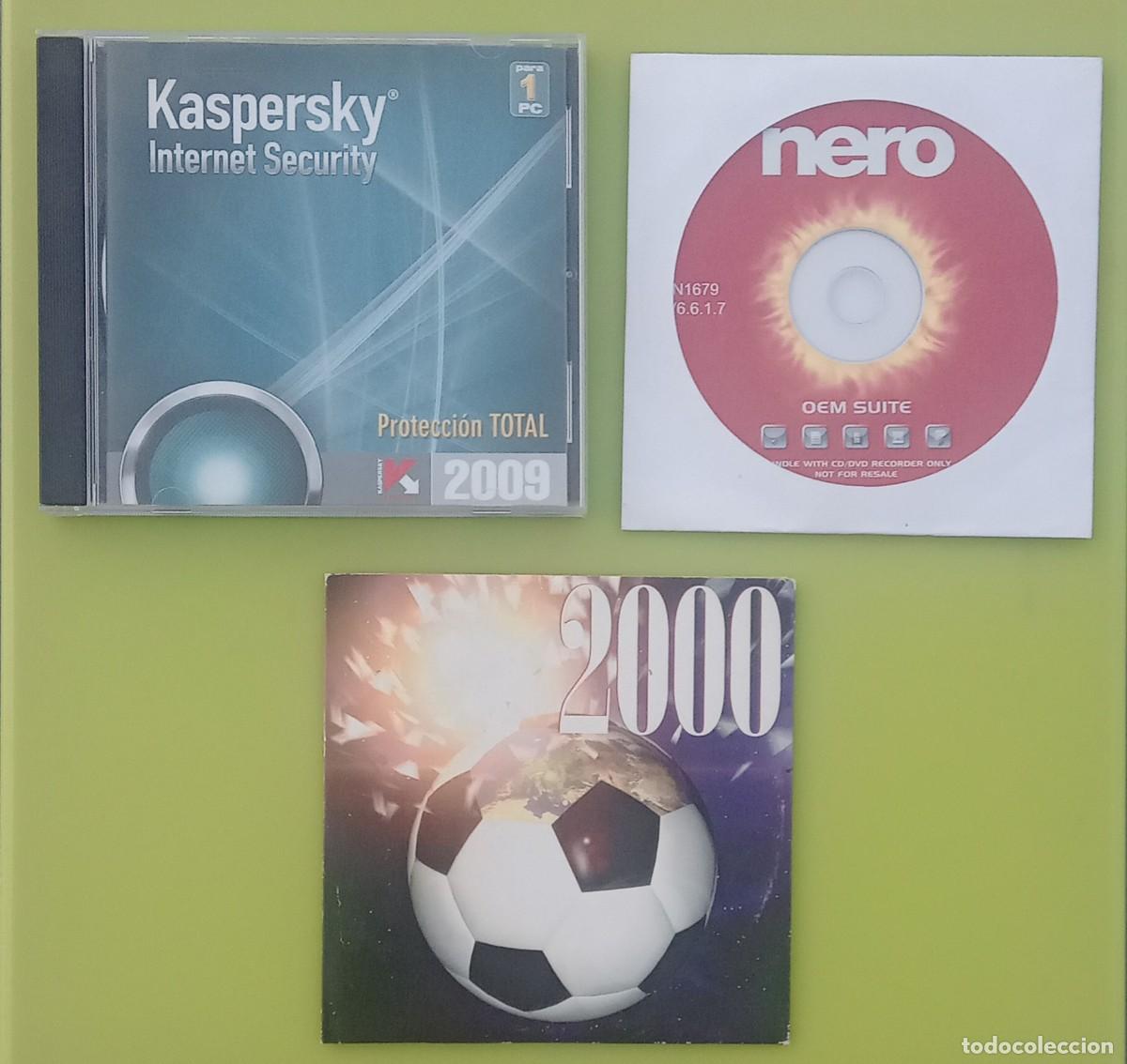Videojuegos y consolas: Kaspersky 2009-Nero 6.6+ Regalo futbol 2000