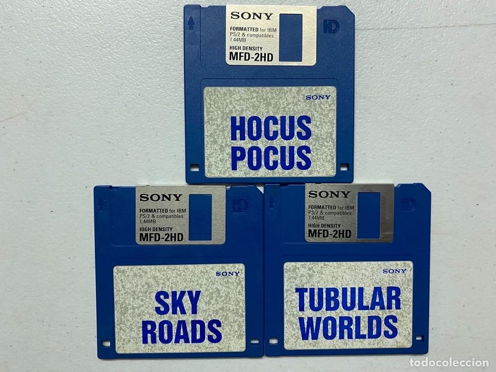 Videojuegos y consolas: HOCUS POCUS, SKY ROAD, TUBULAR WORLDS - PC Videojuego - SOLO DISQUETES