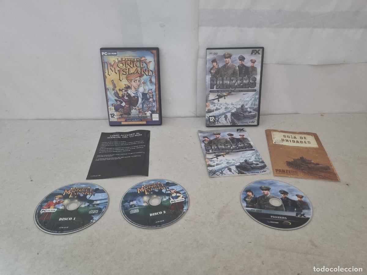 Videojuegos y consolas: Lote de 2 videojuegos PC La fuga de Monkey Island y Panzers