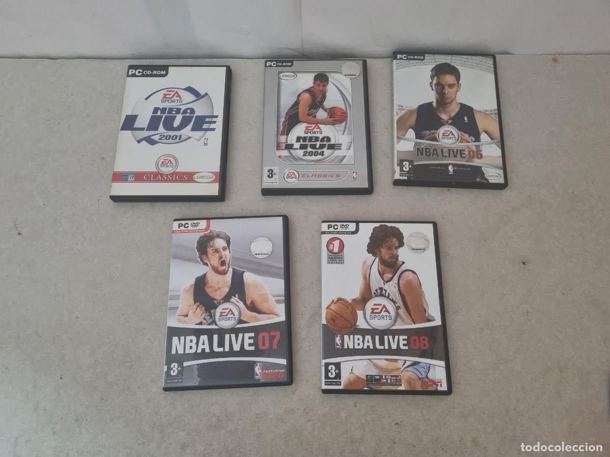 Videojuegos y consolas: Lote de 5 juegos para PC NBA Live 20021-2004-2006-2007 y 2008