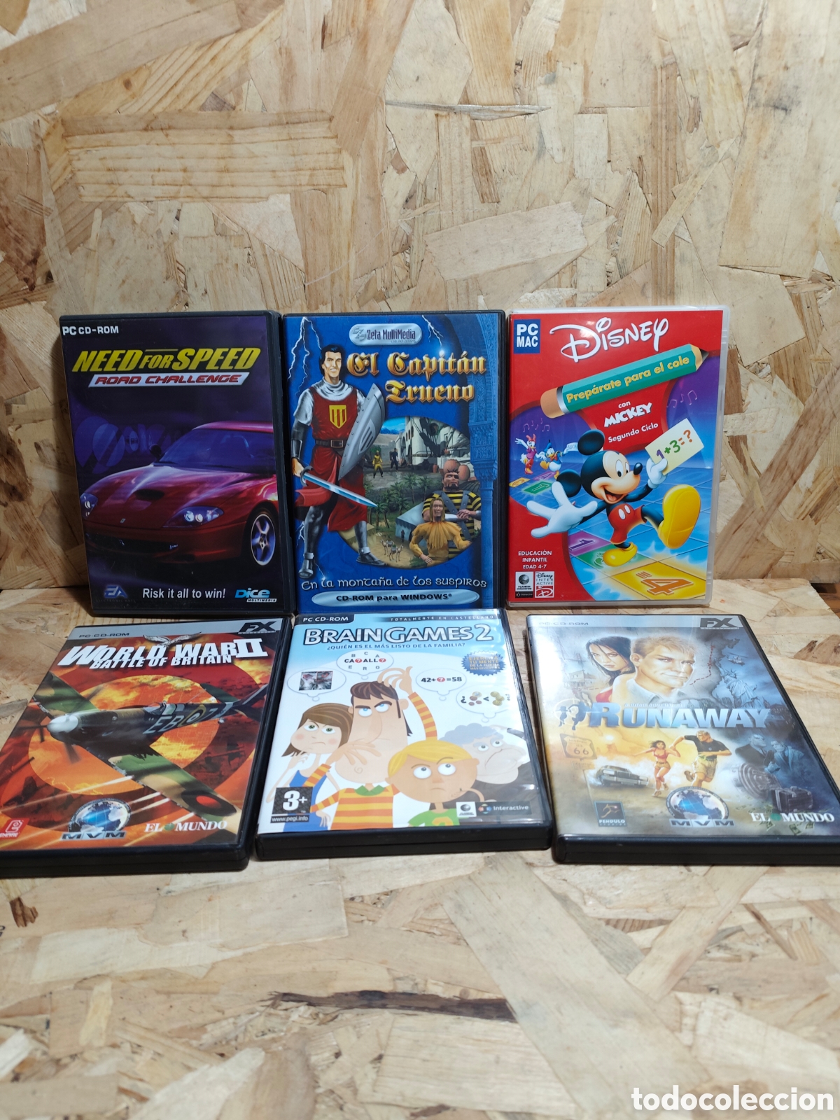 Videojuegos y consolas: 6 juegos de Pc CD ROM. Capitan trueno, need For speed, Runaway, world war II, etc...