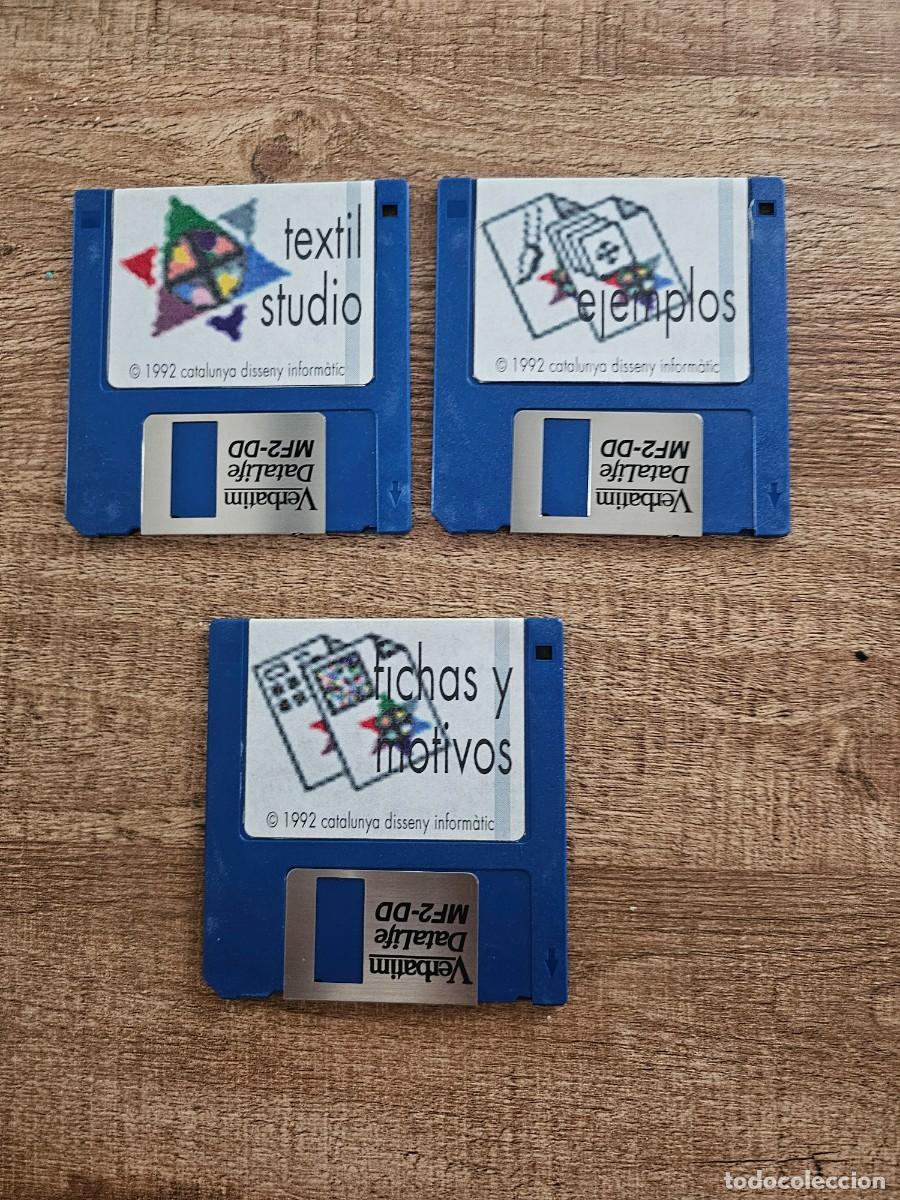 Videojuegos y consolas: Lote discos 2 HD de Catalunya Disseny Inform&agrave;tic 1992 - Textil Studio, Ejemplos, Fichas y motivo