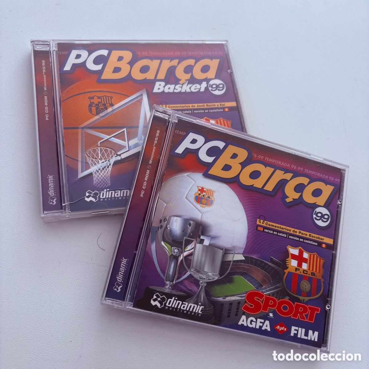 Videojuegos y consolas: lote juego de ordenador pc futbol y basket bar&ccedil;a 99