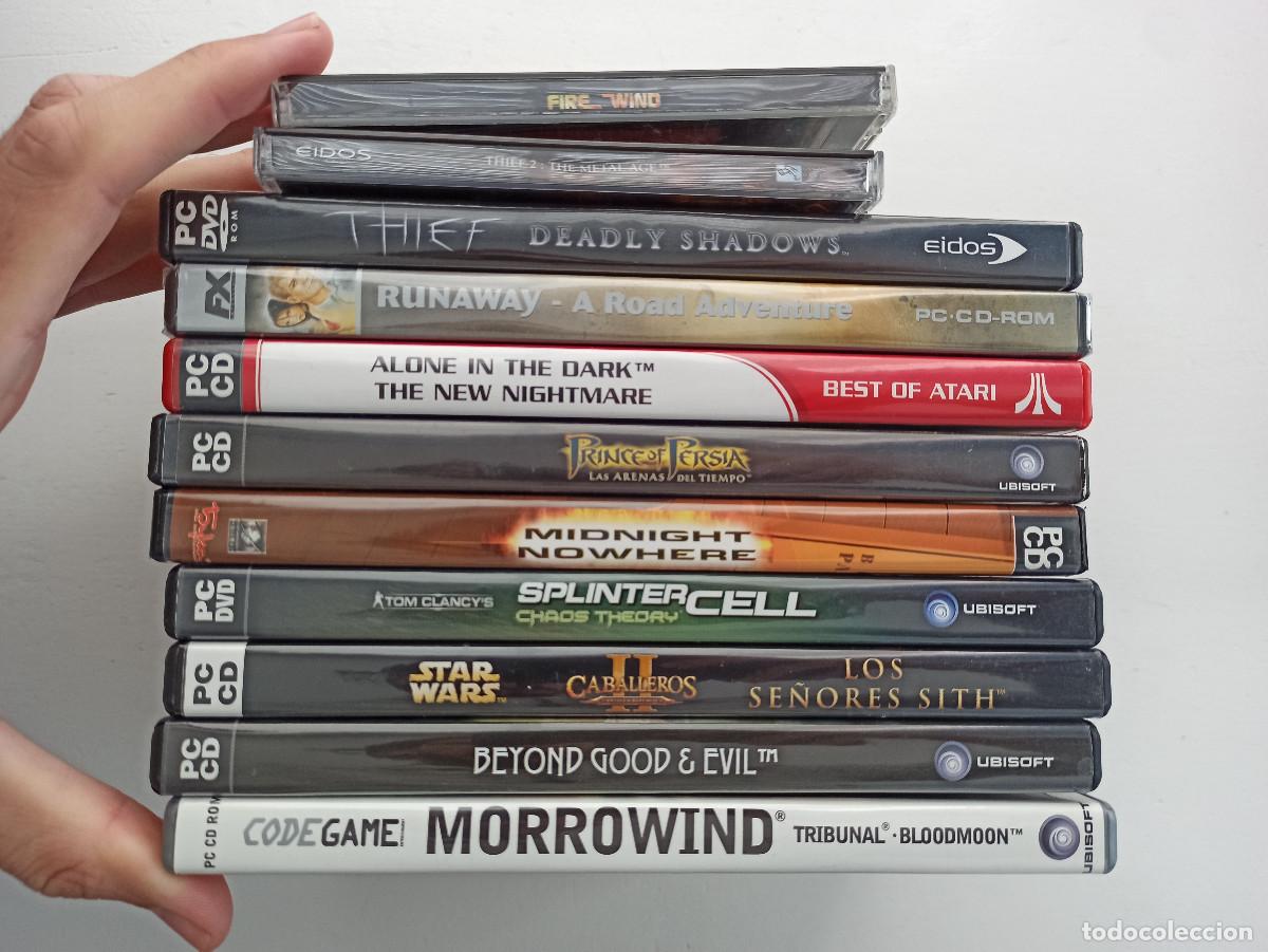 Videojuegos y consolas: Lote 11 juegos PC (Star Wars, Morrowind, Thief, Splinter cell....)