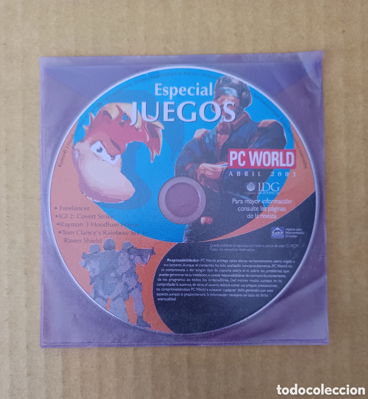 Videojuegos y consolas: CD-ROM PC World Especial Juegos (IDG, 2003). Con Freelancer, IGI 2: Covert Strike, Rayman 3...