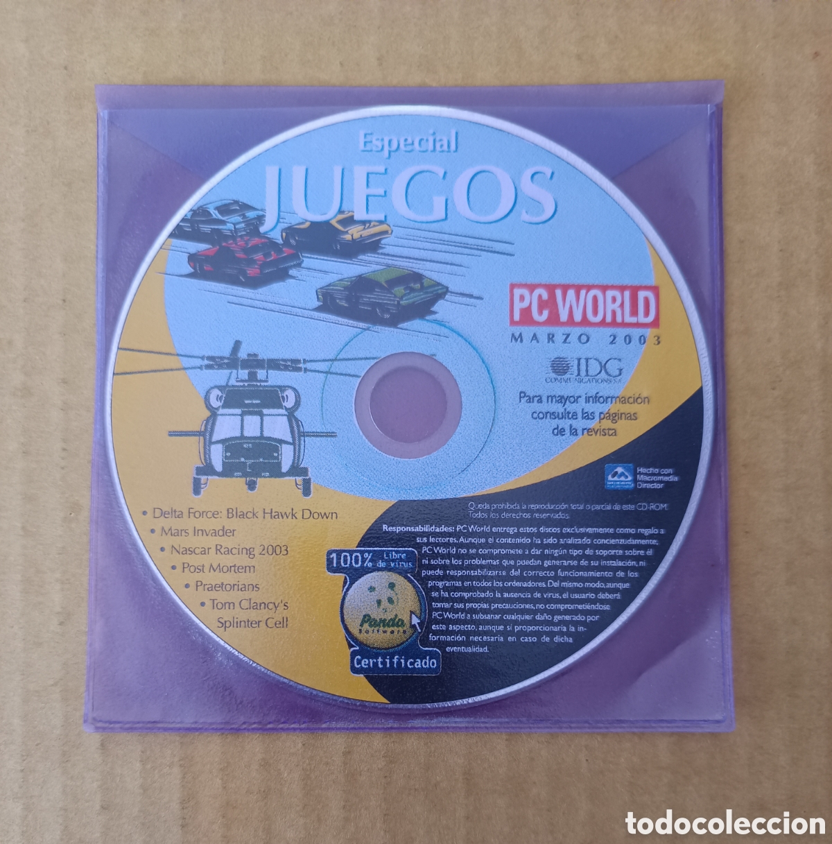 Videojuegos y consolas: CD-ROM PC World Especial Juegos (IDG, 2003). Con Delta Force: Black Hawk Down, Mars Invader...