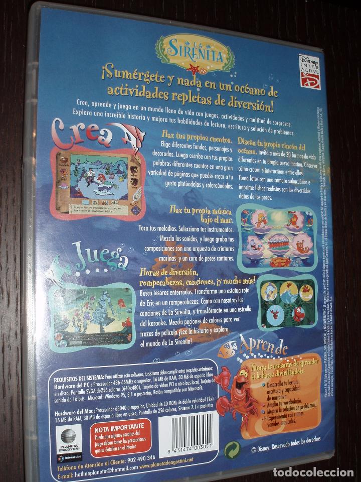 Videojuegos y consolas: JUEGO INFANTIL PC CD ROM LA SIRENITA,DISNEY INTERACTIVE - Foto 2