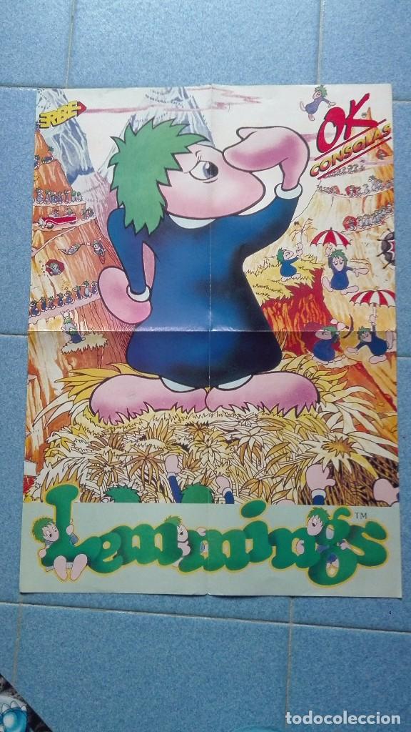 Videojuegos y consolas: POSTER REVERSIBLE HOOK LEMMINGS REVISTA OK CONSOLAS - Foto 2