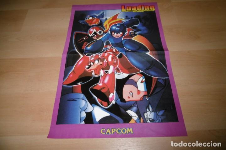 Videojuegos y consolas: POSTER CAPCOM MEGAMAN 27 cm X 40 cm LOADING PLAYSTATION - Foto 1