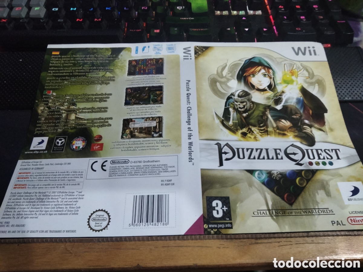 Videojuegos y consolas: Car&aacute;tula puzzle quest wii - Foto 1