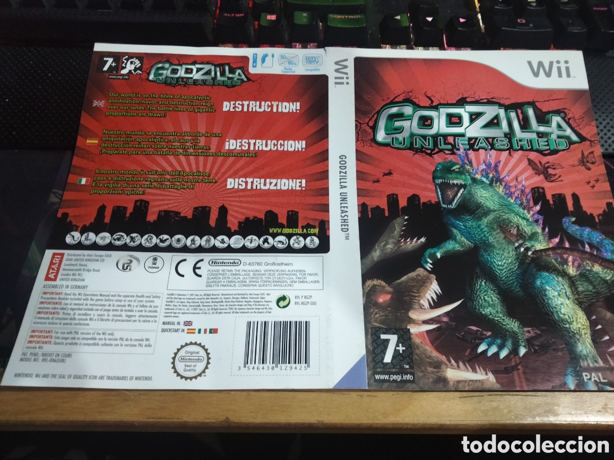 Videojuegos y consolas: Car&aacute;tula Godzilla unleashed wii - Foto 1