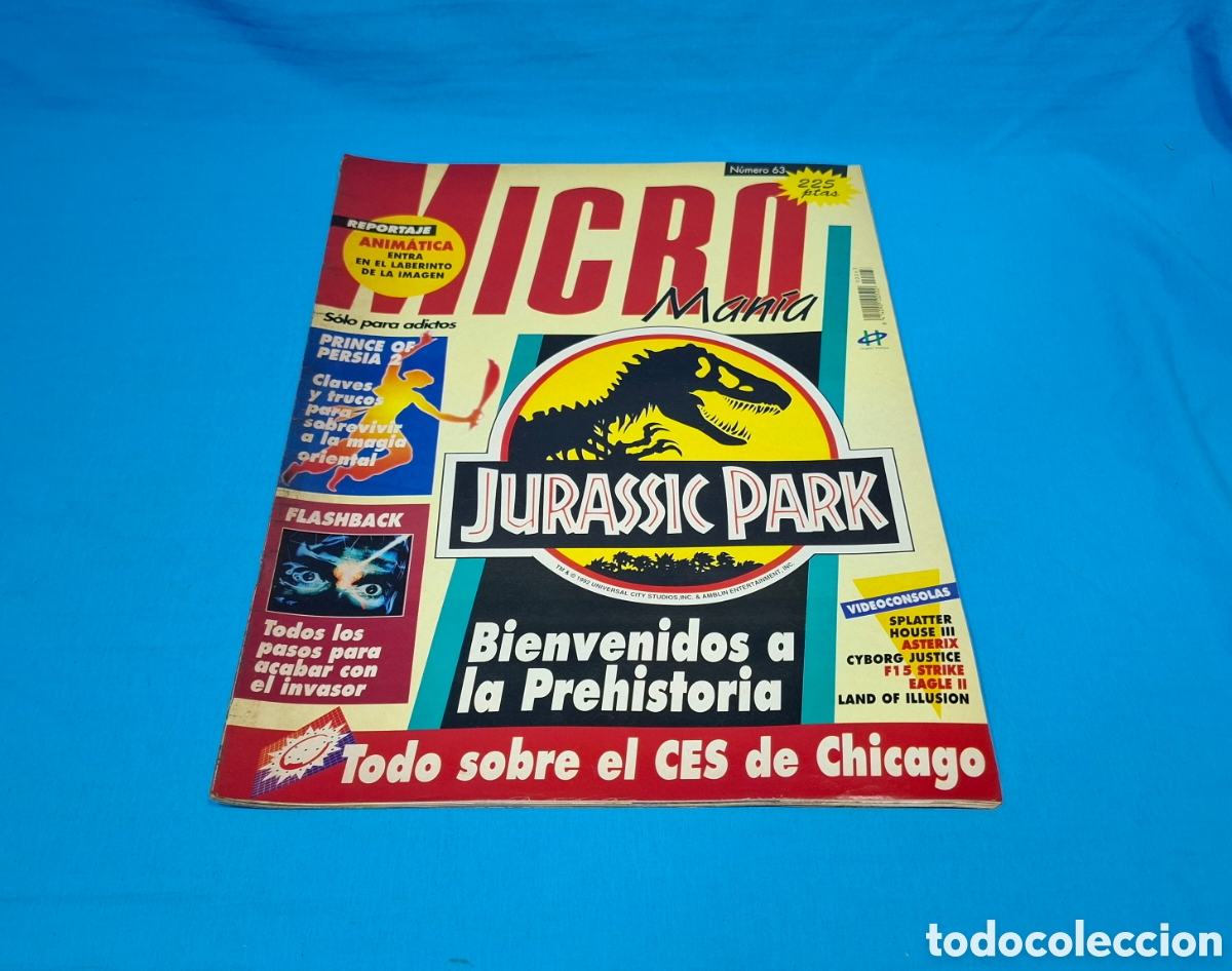 Videojuegos y consolas: REVISTA MICRO MAN&Iacute;A, N&Uacute;MERO 63 - JURASSIC PARK - Foto 1