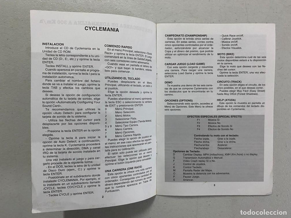 Videojuegos y consolas: CYCLEMANIA - MANUAL DE VIDEOJUEGO EN ESPA&Ntilde;OL - Foto 3