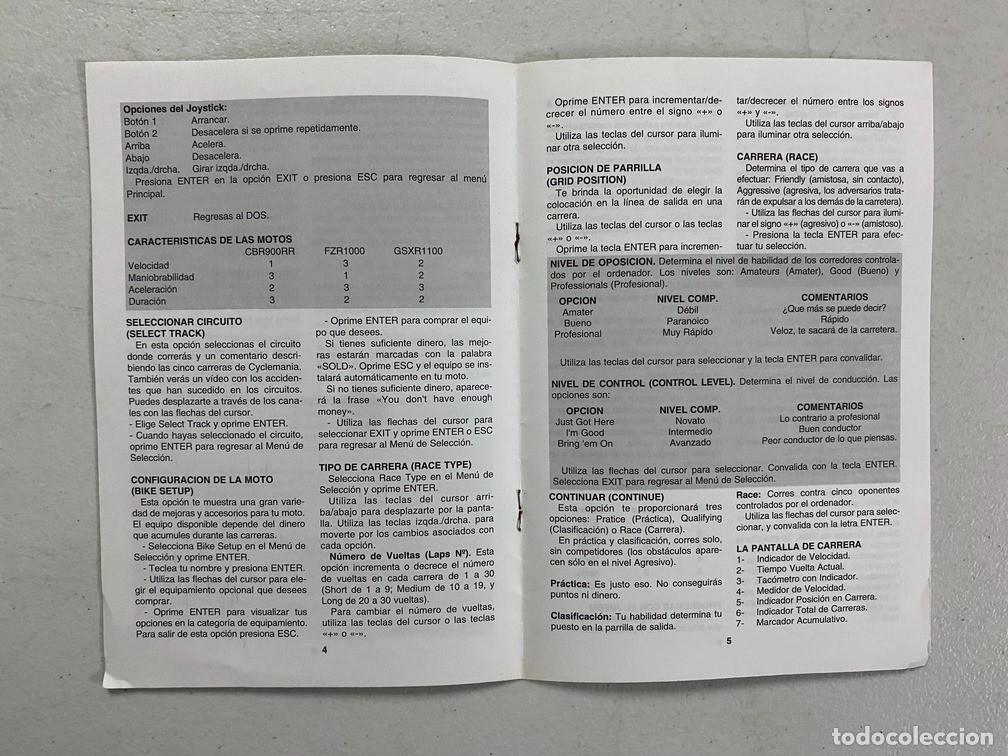 Videojuegos y consolas: CYCLEMANIA - MANUAL DE VIDEOJUEGO EN ESPA&Ntilde;OL - Foto 4
