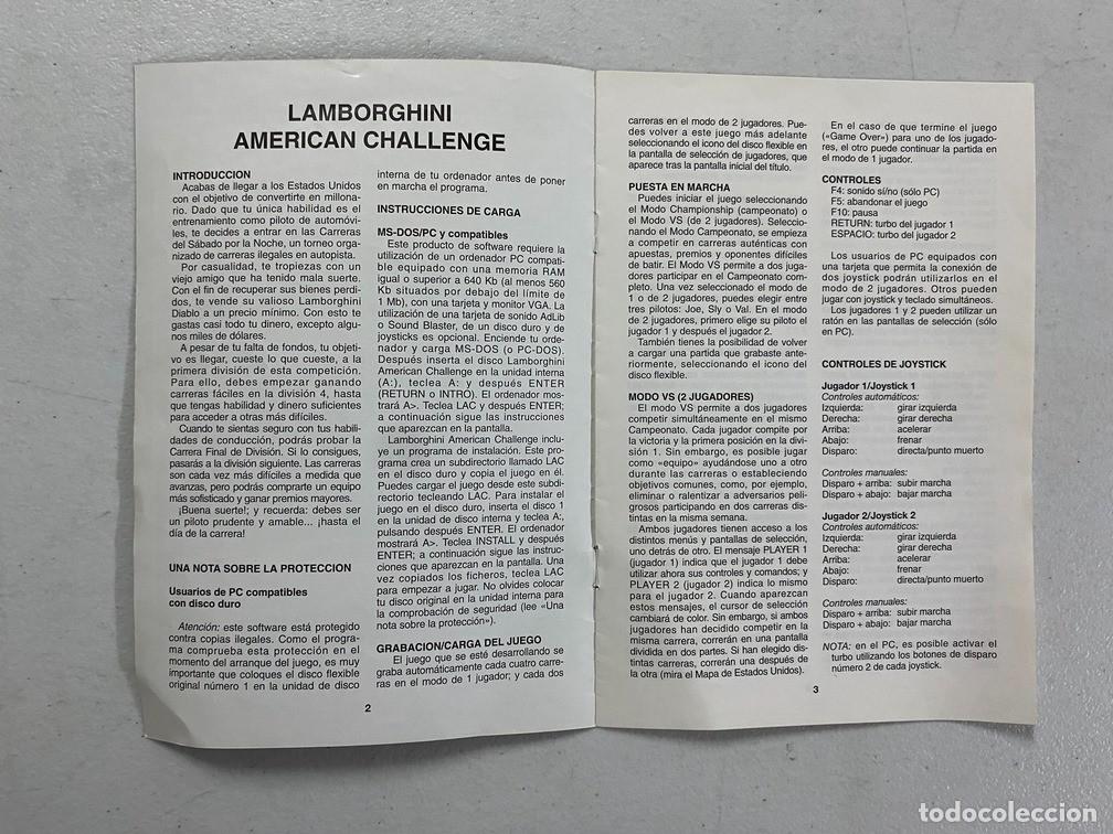 Videojuegos y consolas: LAMBORGHINI - MANUAL DE VIDEOJUEGO EN ESPA&Ntilde;OL - Foto 3