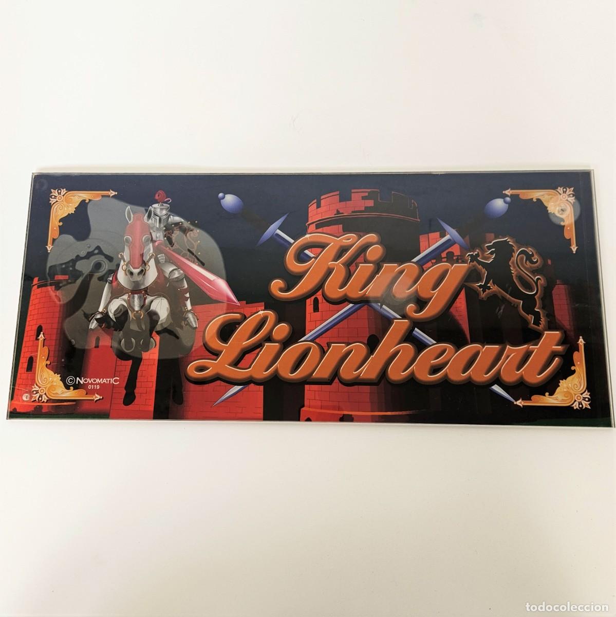 Videojuegos y Consolas: Expositor de acr&iacute;lico para maquina de jugar de videojuegos &rdquo;King Lionheart&rdquo; de Novomatic. 1980 -1985