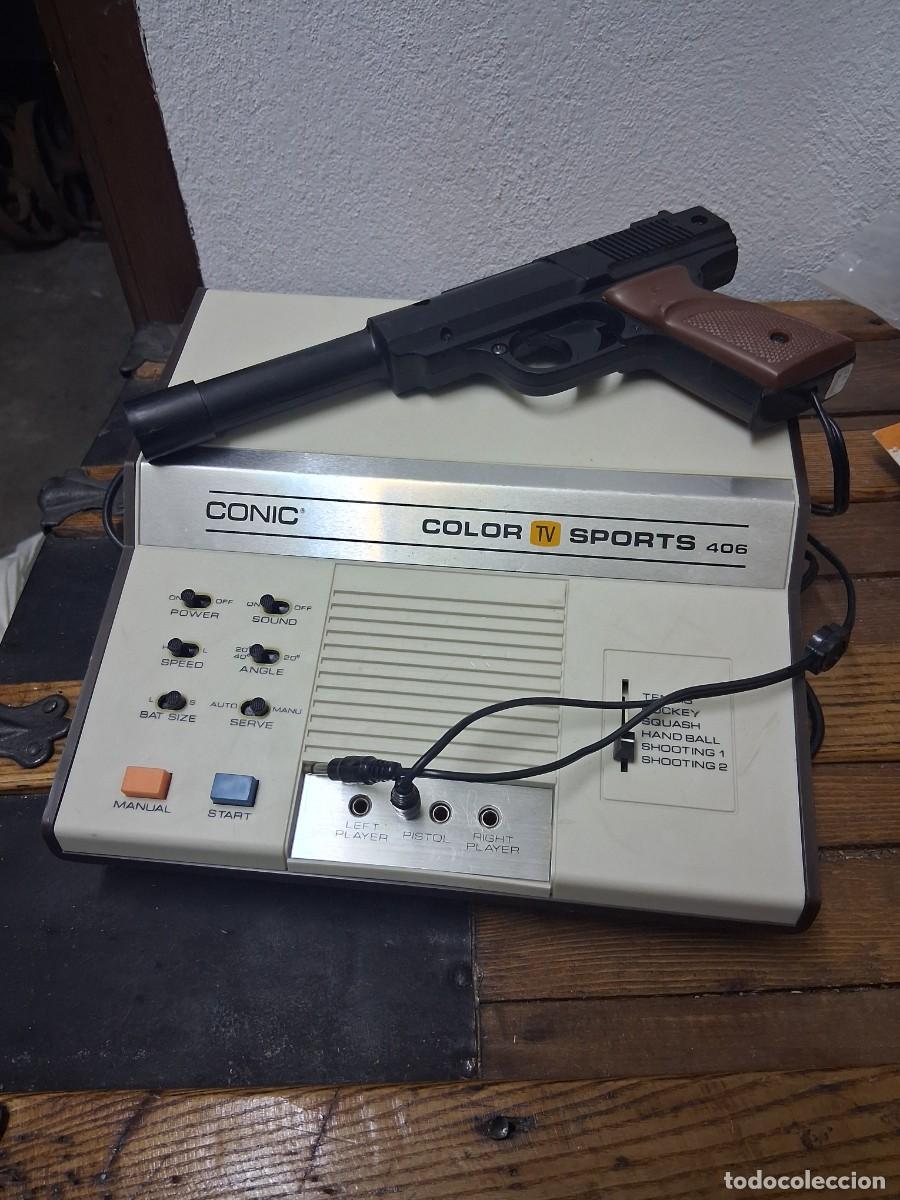 Videojuegos y Consolas: Videoconsola CONSOLA CONIC COLOR SPORTS 406 CON PISTOLA ten&eacute;is Hockey Hand Ball